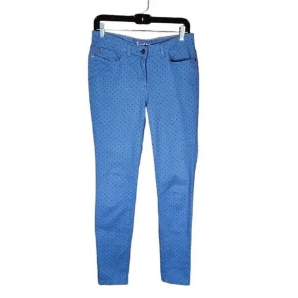 Boden Denim - Boden Women's Skinny Jeans Blue Polka Dot Size 6 Pants mid rise cotton stretchy
